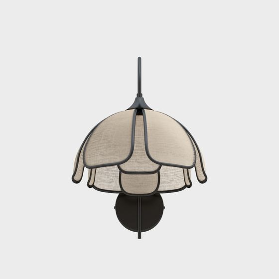 Black French Vintage Wall Lamp 3D Model