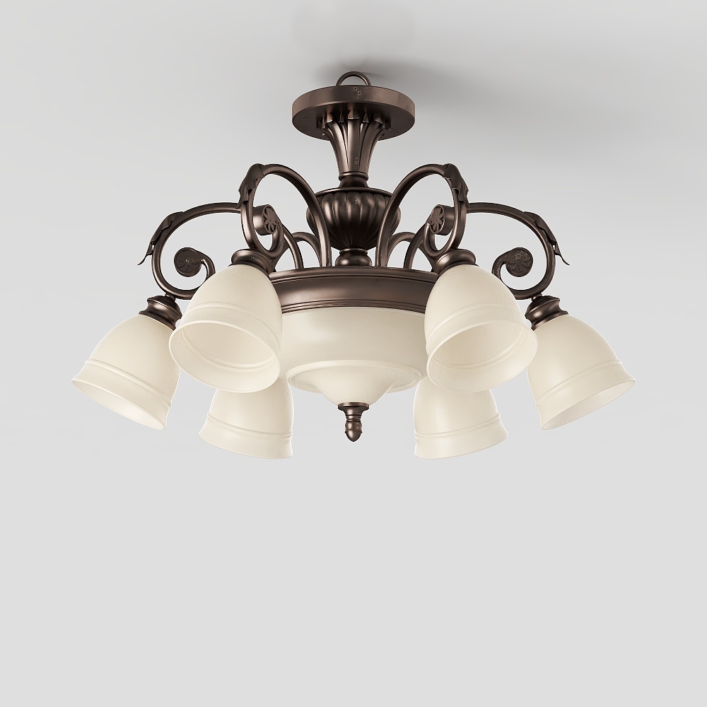 Vintage Chandelier 3D Model – Golden Classic Lighting