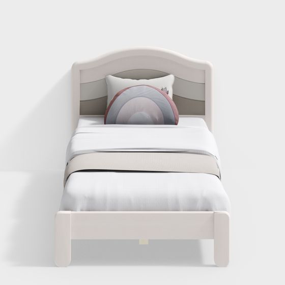Elegant Low-Poly Bed 3D model for Modern Interiors