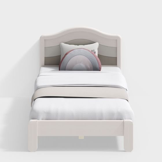 Stylish Low-Polygon Bed 3D model for Modern Spaces