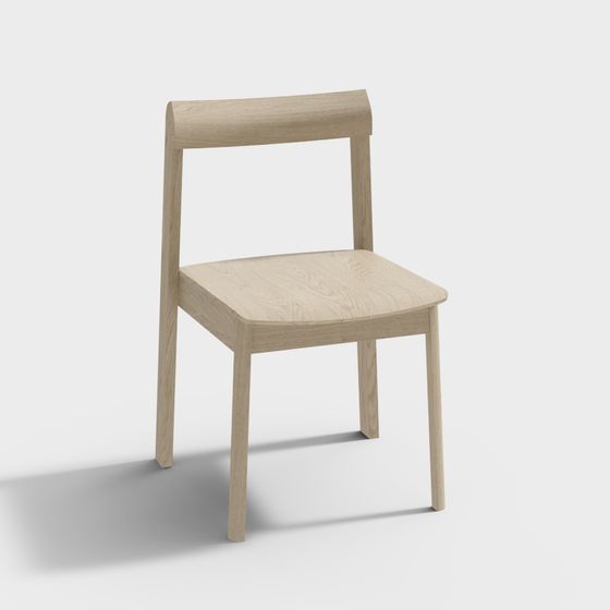 Elegant Wood Chair 3D model for Modern Spaces