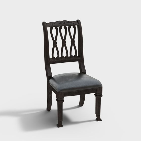 Elegant Vintage Chair 3D model – Low-Poly Design