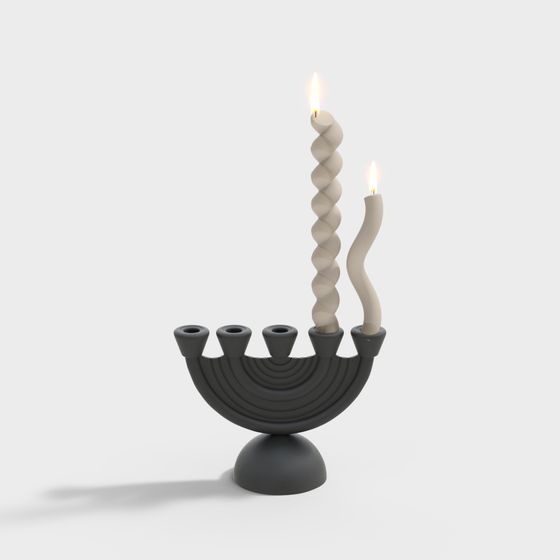 Low Poly Candle Holder 3D model with Elegant Design