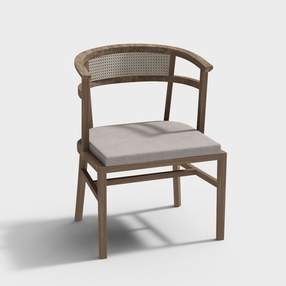 Elegant Low-Poly Vintage Chair 3D Model