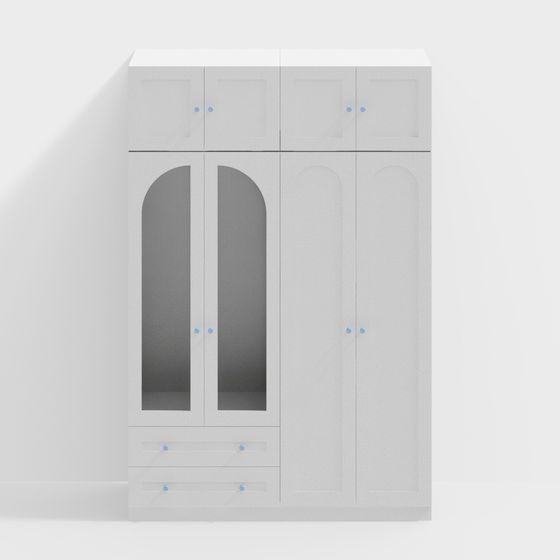 Minimalist 3D Wardrobe Model for Modern Living Spaces