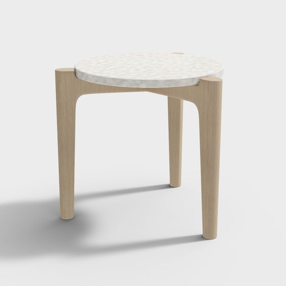 Elegant Low-Poly Round Table 3D model