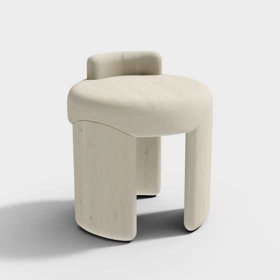 Stylish Rounded Chair 3D model for Modern Spaces