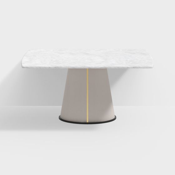 Elegant Marble Round Table 3D Model