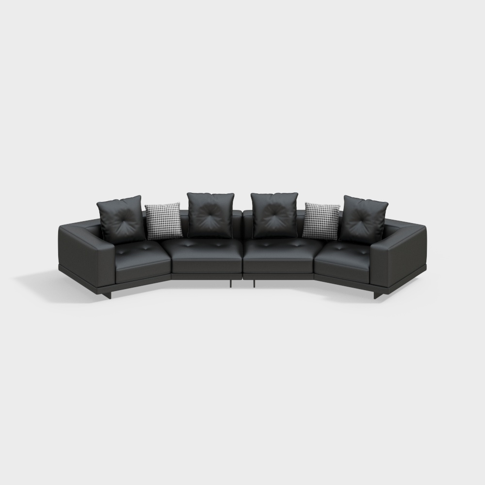 L23S-A014-1 Semi-Leather Corner Sofa