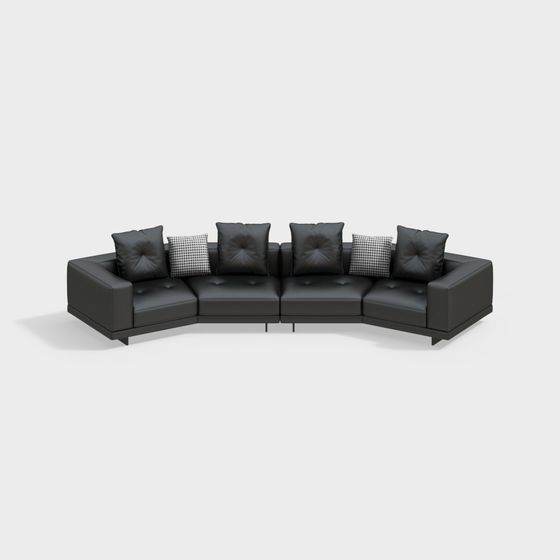 Stylish Low-Poly Modern Sofa 3D model for Contemporary Spaces