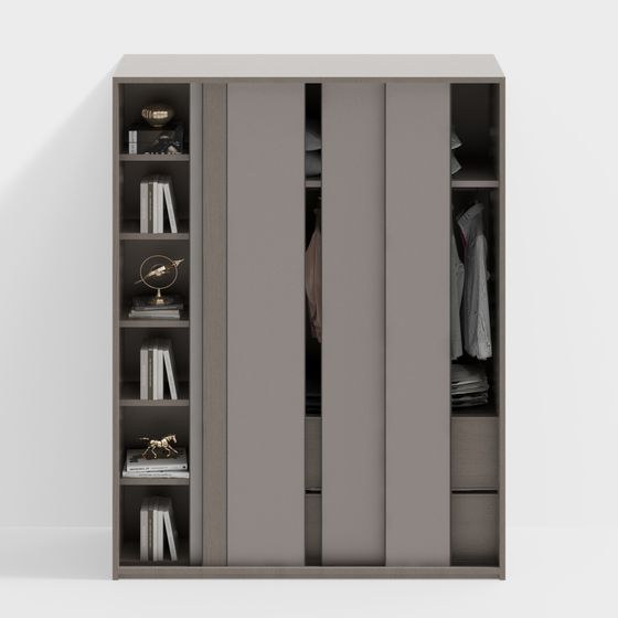 Minimalist Wardrobe 3D Model Design