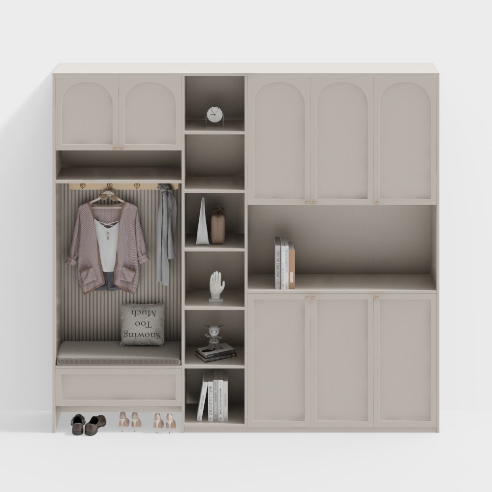 Armario de zapatos de estilo crema moderno