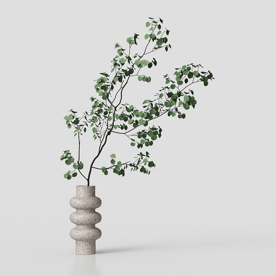 Vibrant Low Poly 3D Plant Model