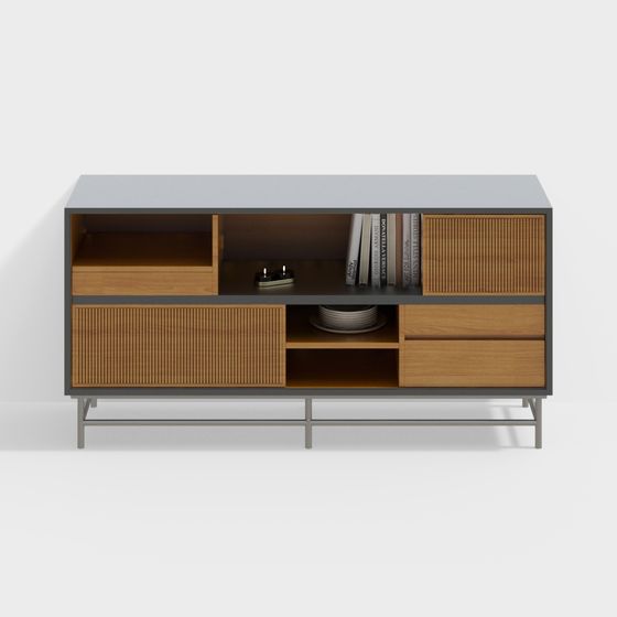 Urban Elegance Media Console 3D model for Modern Living