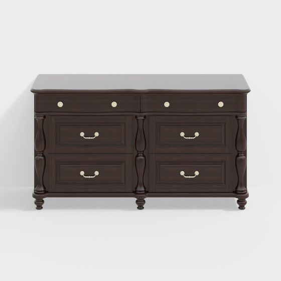 Classic Six-Drawer Chest 3D model
