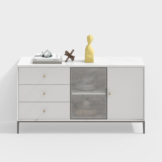 White Modern Side Cabinet for Stylish Storage