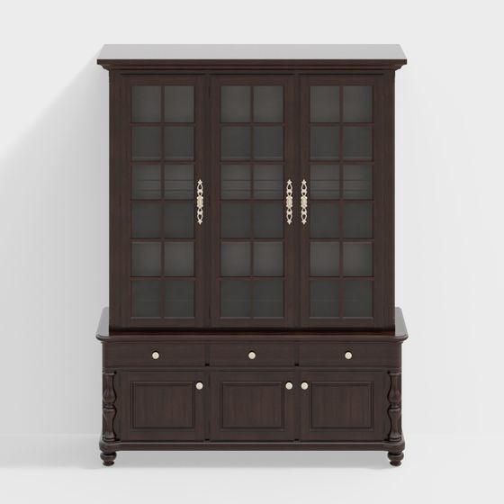 Vintage Bookshelf 3D model for Elegant Interiors