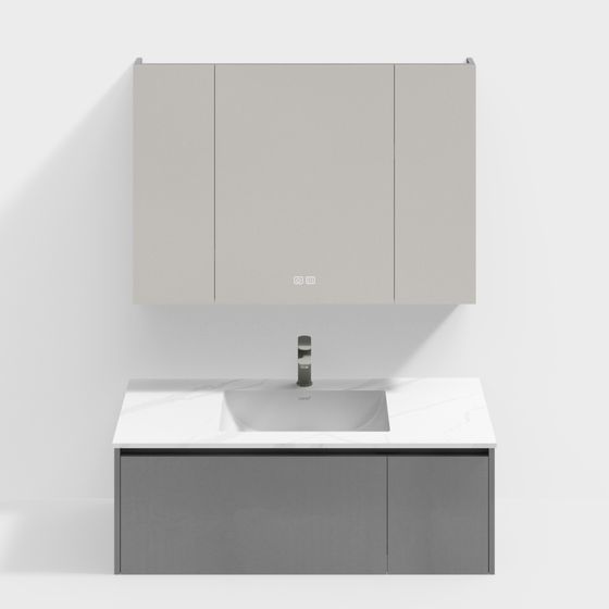 Stylish Bathroom Vanity 3D model for Contemporary Spaces