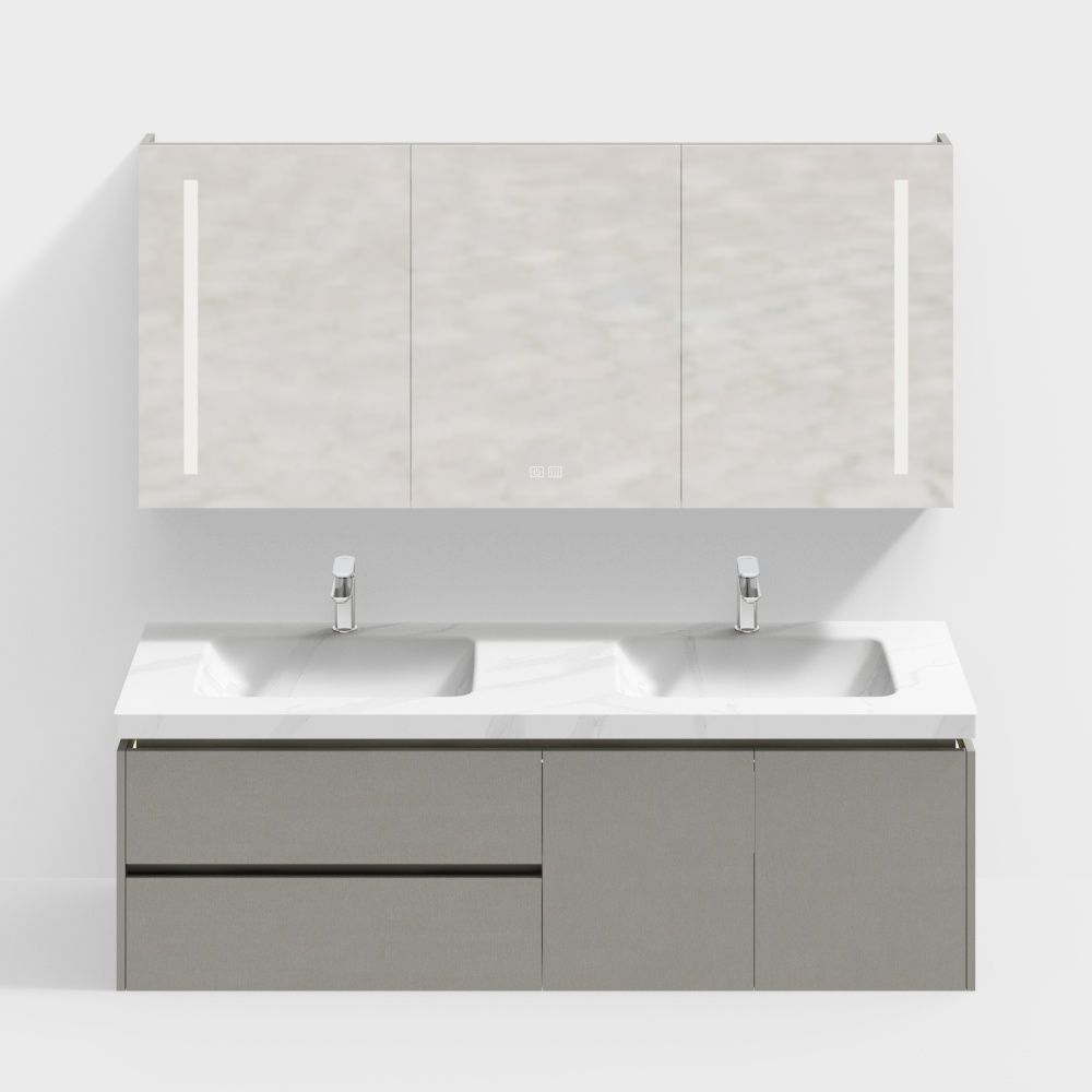 Modern Minimalist Bathroom Vanity 3D model