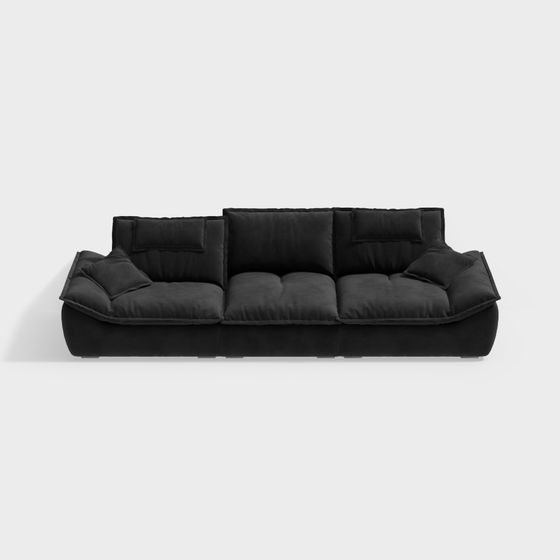 Chic Low-Polygon Sofa 3D model for Modern Interiors