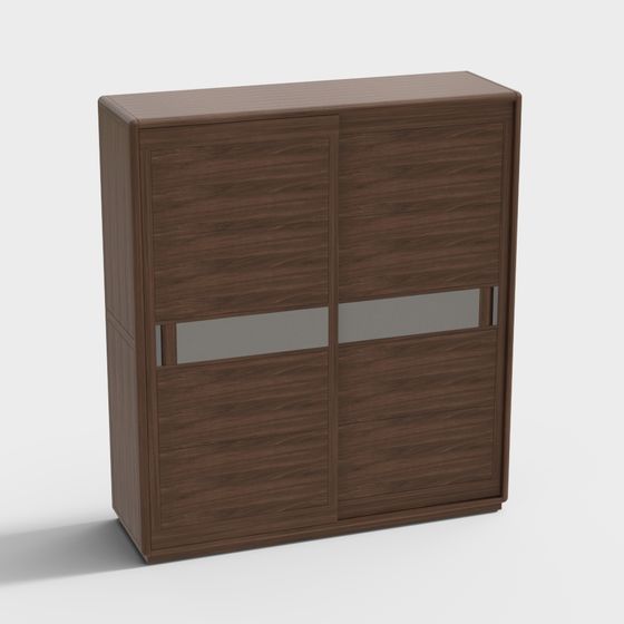 Chic Sliding Door Cabinet 3D model for Modern Interiors