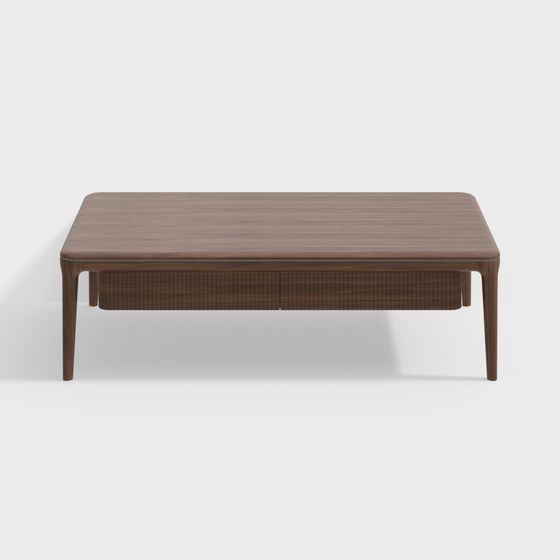 Stylish Wooden Coffee Table 3D model for Modern Spaces