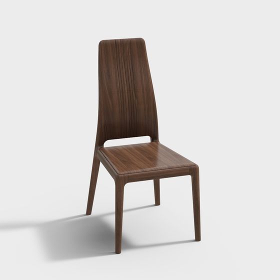 Stylish Wooden Chair 3D model for Creative Projects