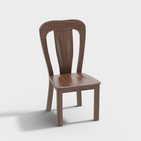 Stylish Vintage Wooden Chair 3D model