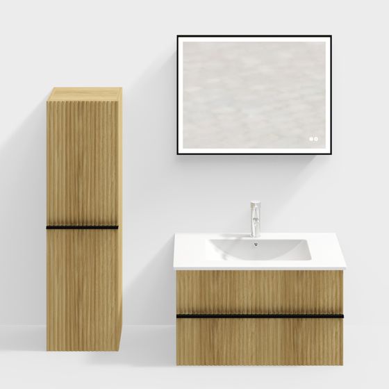 Modern Minimalist Bathroom Vanity 3D model