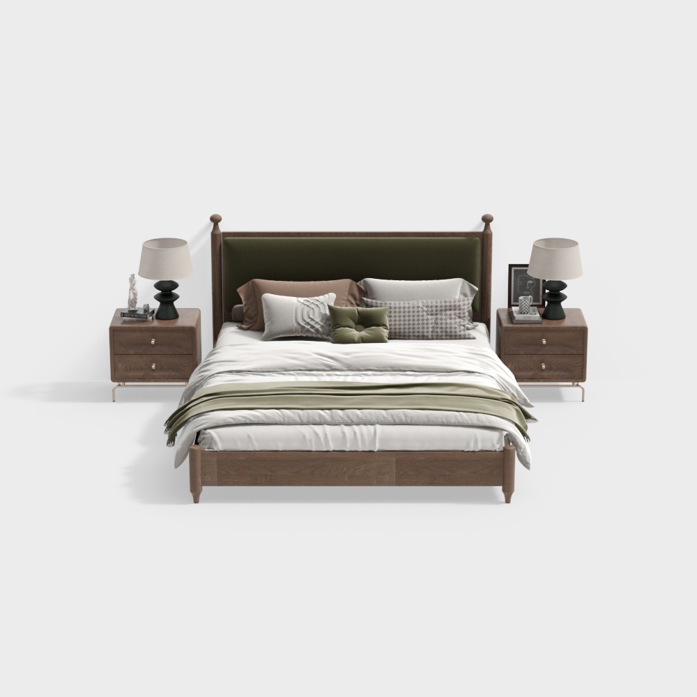 Ensemble de lit double de style médiéval