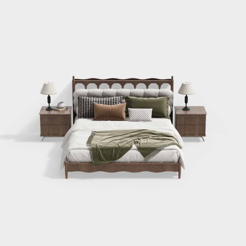 Medieval Style Double Bed Set