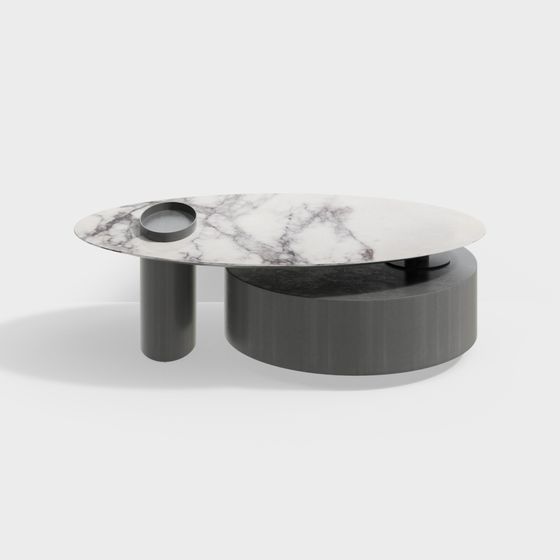 Sleek Marble Coffee Table 3D model