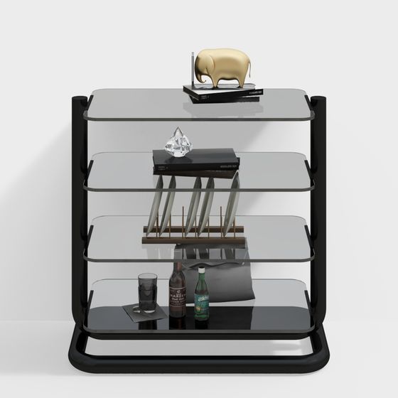Elegant Glass Display Shelf 3D model