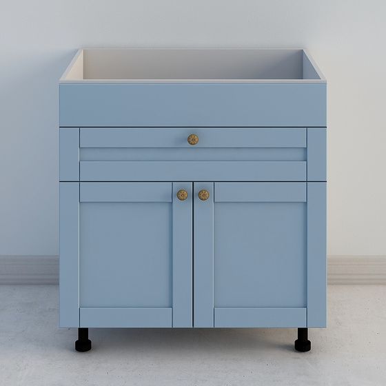 ตู้ตั้งพื้นตู้ลิ้นชัก + บานเปิดคู่ 8480 สีคราม