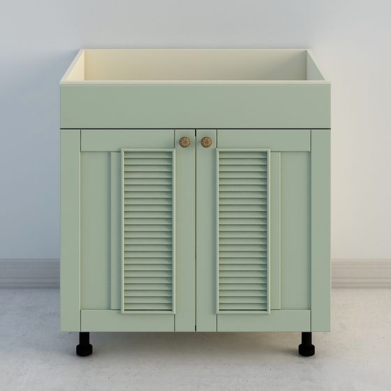 ตู้ตั้งพื้นบานเกล็ดผสมเปิดคู่ 8480 สีเขียวอ่อน