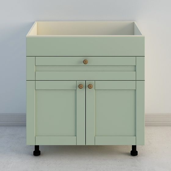 ตู้ตั้งพื้นตู้ลิ้นชัก + บานเปิด 8480 สีเขียวอ่อน