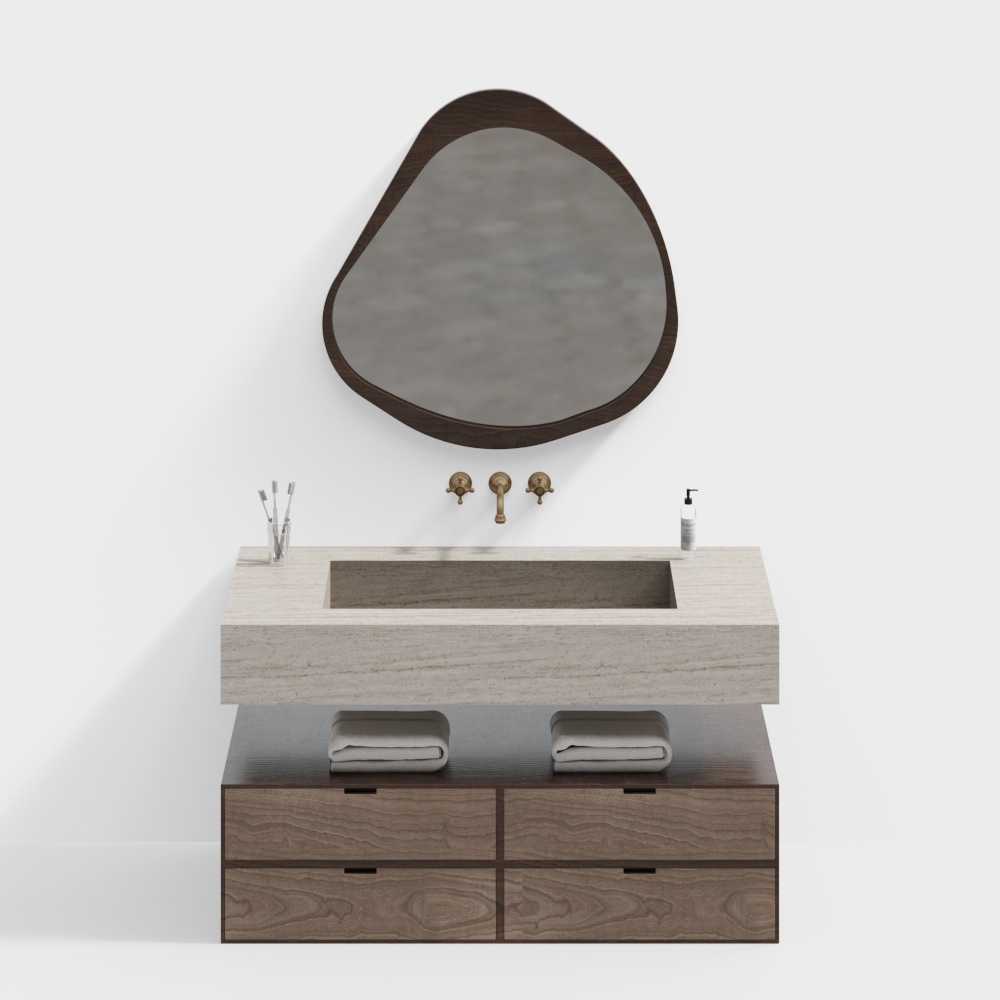 Armoire de salle de bain de style simplicité esthétique