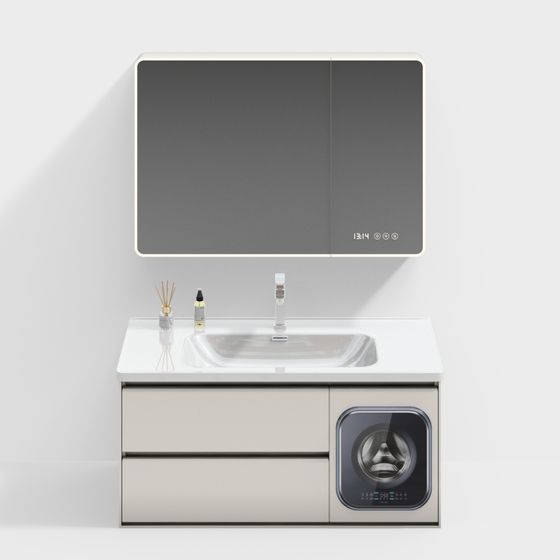 Stylish Smart Bathroom Vanity 3D model for Modern Homes