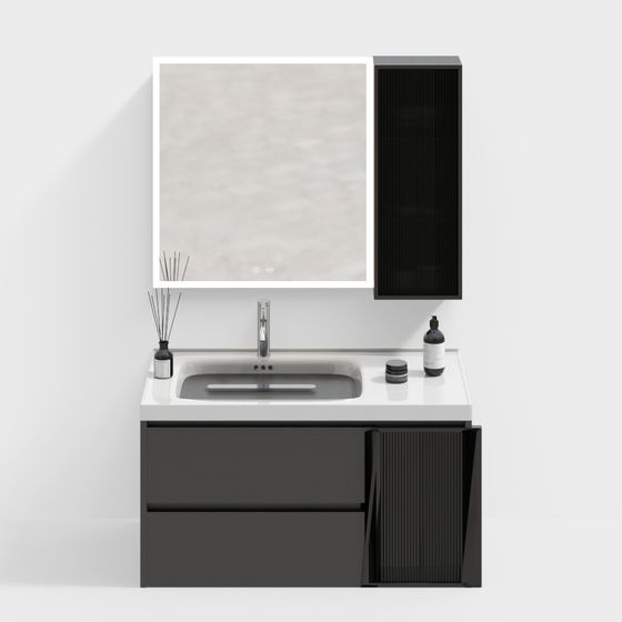 Sleek Bathroom Vanity 3D Model for Modern Spaces