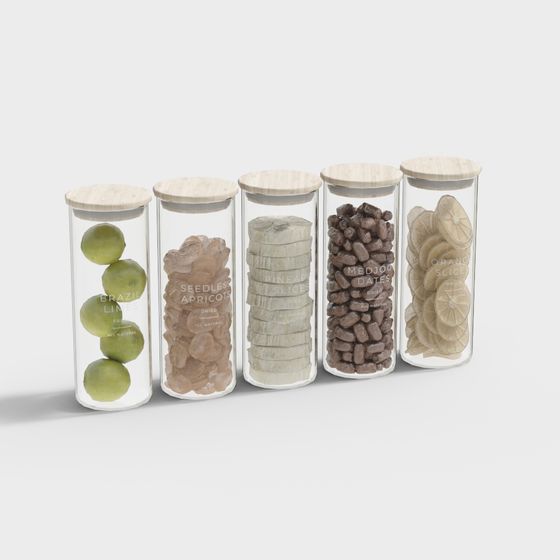 Elegant Glass Storage Jar 3D Model in Green