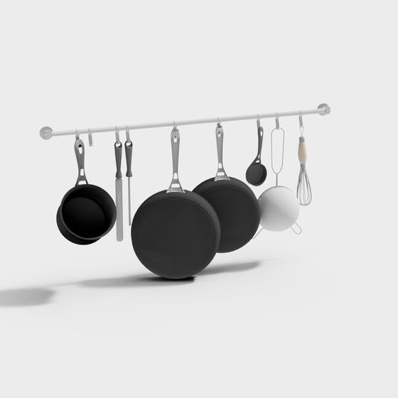 Elegant Low-Poly Kitchen Utensils 3D Model