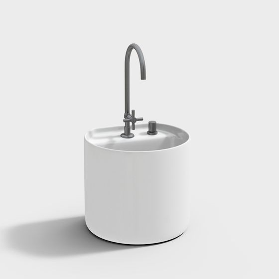 Cylindrical Sink 3D Model for Modern Design