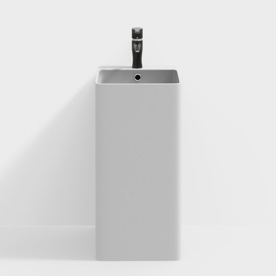 Modern Square Basin 3D model for Contemporary Spaces