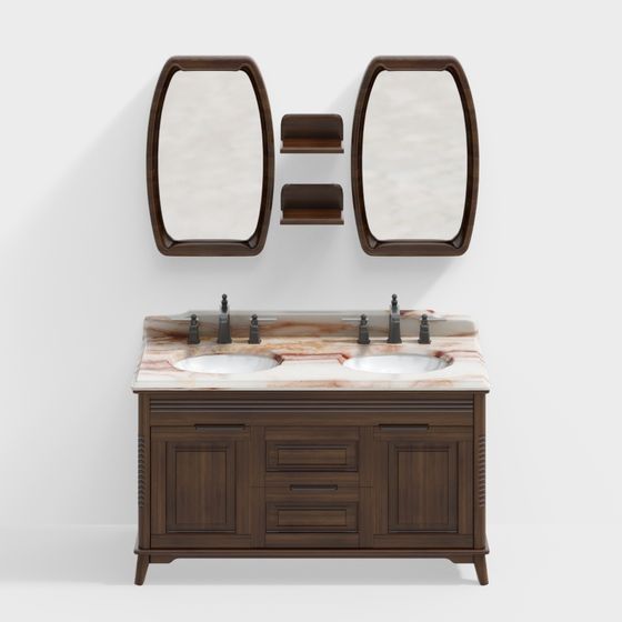 Elegant Bathroom Vanity 3D model