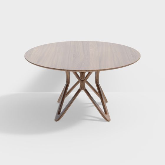 Cross Legged Round Table 3D model