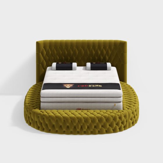 Elegant Low-Poly Bed 3D model for Modern Interiors