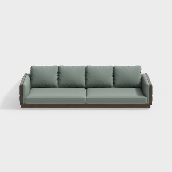 Elegant Low-Polygon Sofa 3D Model for Modern Interiors