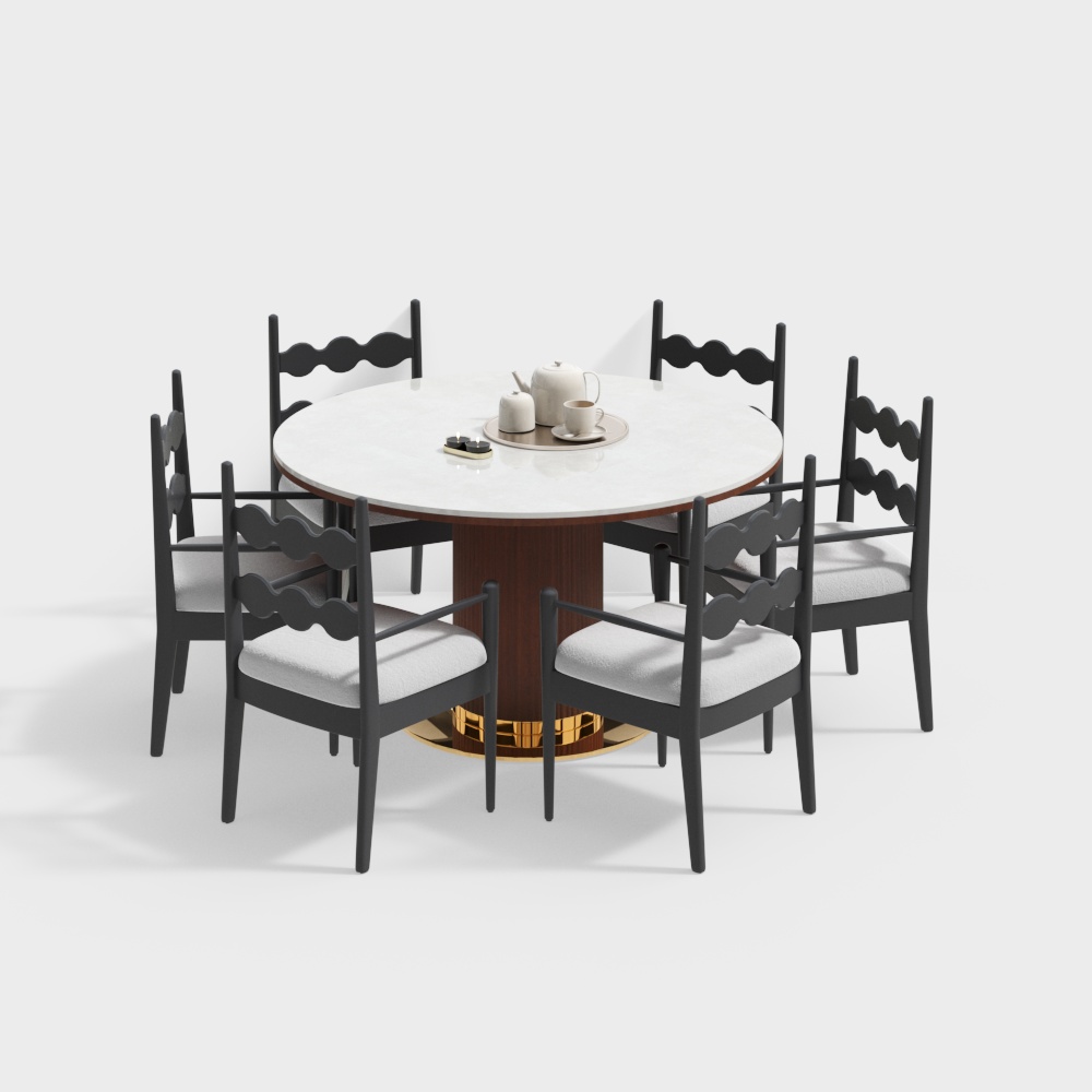 French Vintage Dining Table and Chair Set