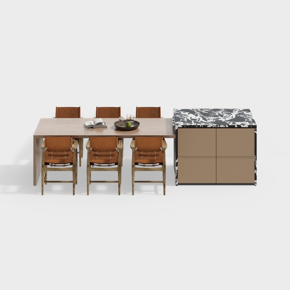 Modern Island Table and Chair Set