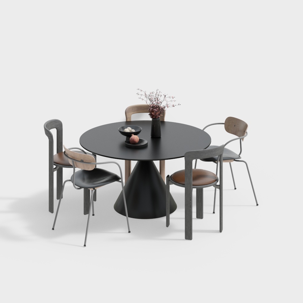 Mid-Century modernes Esszimmer Tisch- und Stuhlset